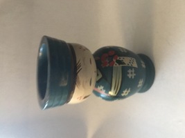 Vintage Wooden Egg Cup - Unique Design in the shape of a Chinese Person.