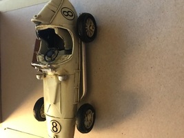 Vintage Hand Painted Mini Racing Car Metal Ornament Decorative Sculpture
